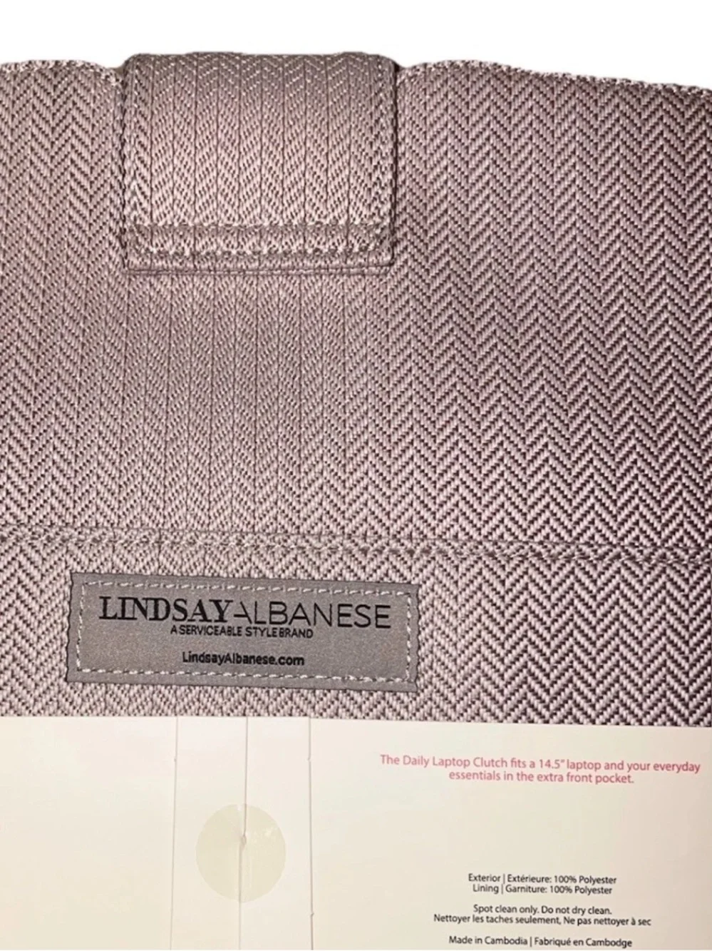 Lindsay Albanese NEW Herringbine Laptop Computer Clutch Case Sleeve